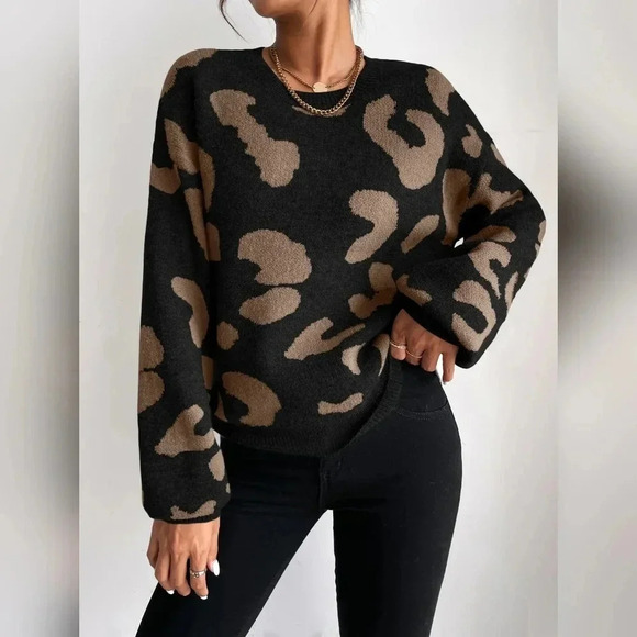 Sweaters - Drop Shoulder Fluffy Knit Sweater